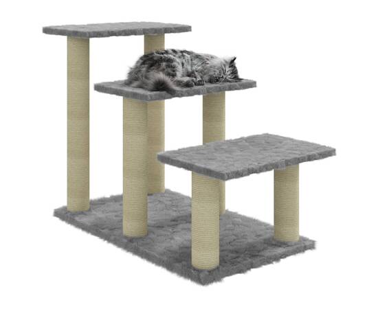 Ansamblu pisici, stâlpi din funie sisal, gri deschis, 50,5 cm, 4 image