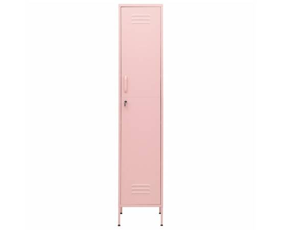 Dulap de vestiar, roz, 35x46x180 cm, oțel, 3 image