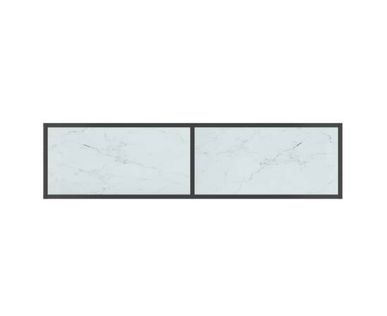 Masă consolă, alb, 140x35x75,5 cm, sticlă securizată, 5 image