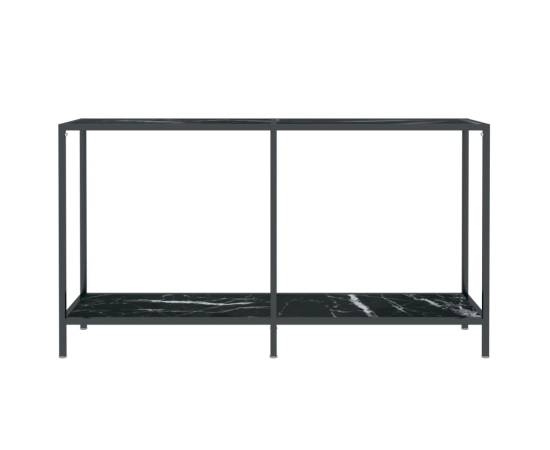 Masă consolă, negru, 140x35x75,5 cm, sticlă securizată, 3 image