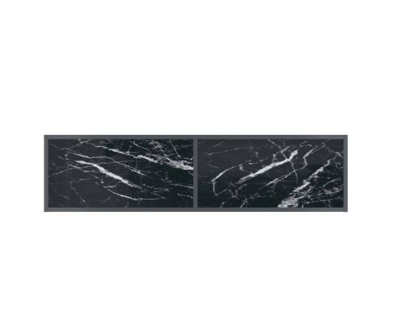 Masă consolă, negru, 140x35x75,5 cm, sticlă securizată, 5 image