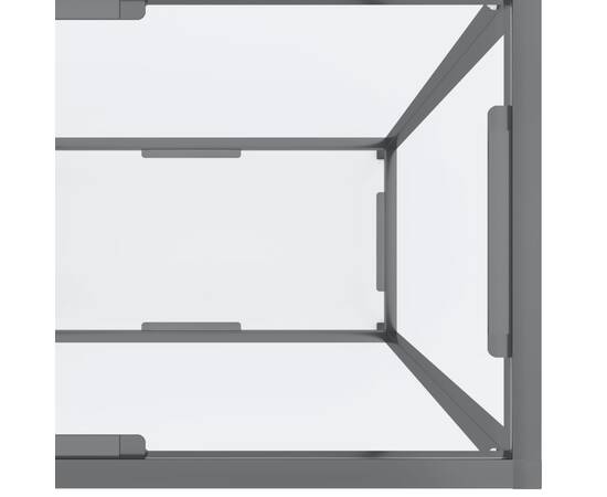 Masă consolă, transparent, 140x35x75,5 cm, sticlă securizată, 4 image