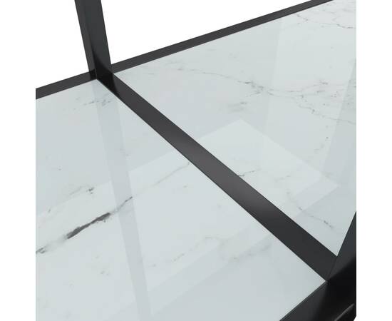 Masă consolă,alb, 180x35x75,5 cm, sticlă securizată, 6 image
