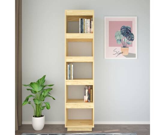 Bibliotecă/separator cameră, 40x35x167 cm, lemn masiv de pin, 3 image
