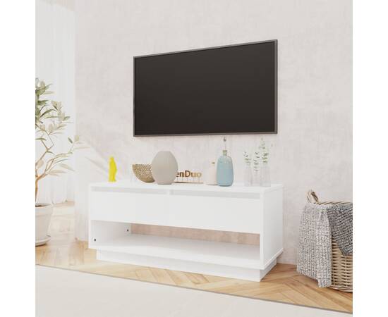 Comodă tv, alb, 102x41x44 cm, pal, 3 image