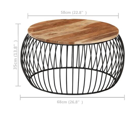 Măsuță de cafea, Ø68 cm, lemn masiv de acacia, 7 image