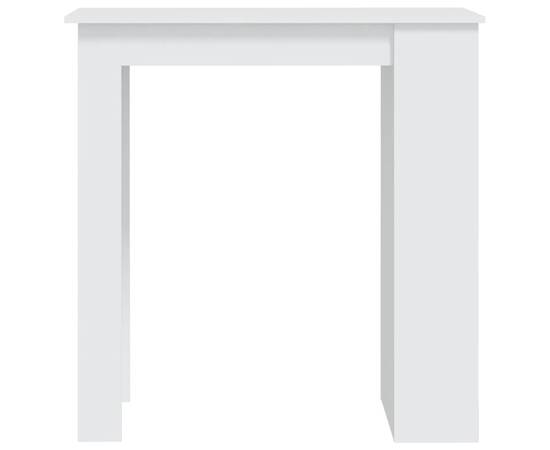 Masă de bar cu raft de depozitare, alb, 102x50x103,5 cm, pal, 5 image