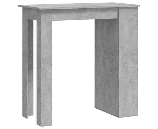 Masă de bar cu raft de depozitare, gri beton, 102x50x103,5 cm, 2 image