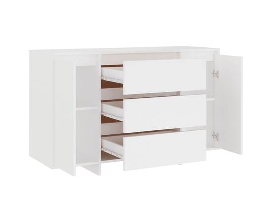 Servantă cu 3 sertare, alb, 120x41x75 cm, pal, 7 image
