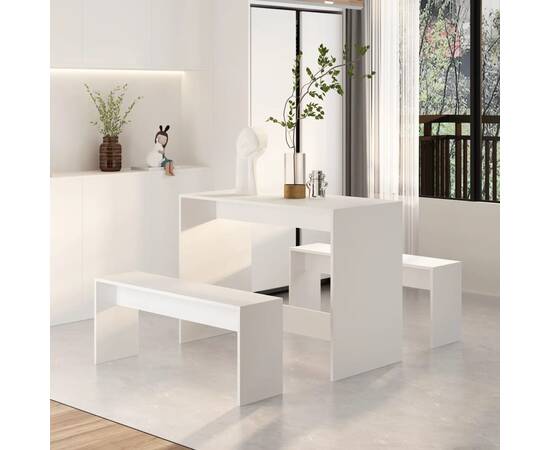 Set mobilier de bucătărie, 3 piese, alb, pal, 3 image