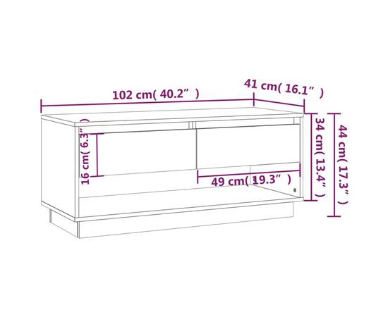 Comodă tv, stejar afumat, 102x41x44 cm, pal, 9 image