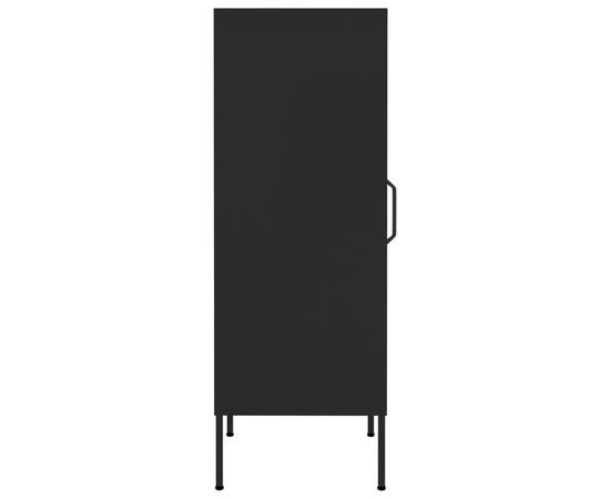 Dulap de depozitare, negru, 42,5x35x101,5 cm, oțel, 4 image