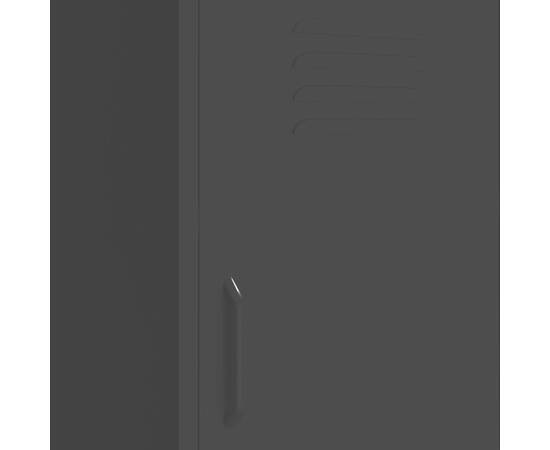 Dulap de depozitare, negru, 42,5x35x101,5 cm, oțel, 7 image