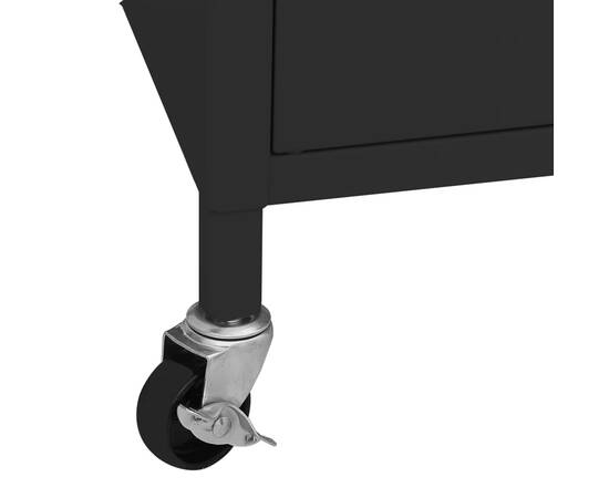 Dulap de depozitare, negru, 60x35x49 cm, oțel, 8 image