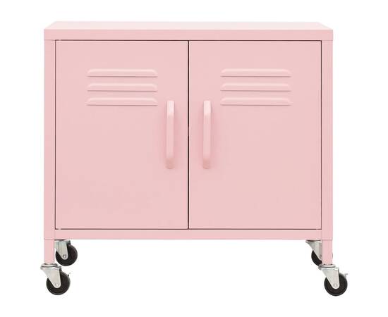 Dulap de depozitare, roz, 60x35x49 cm, oțel, 4 image