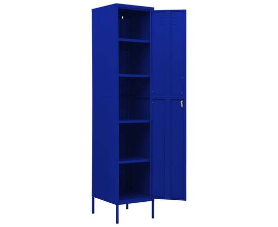Dulap de vestiar, bleumarin, 35x46x180 cm, oțel, 6 image