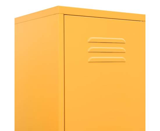 Dulap de vestiar, galben muștar, 35x46x180 cm, oțel, 7 image