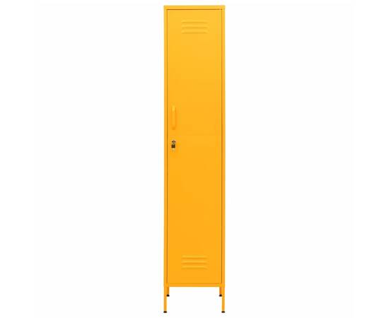 Dulap de vestiar, galben muștar, 35x46x180 cm, oțel, 3 image