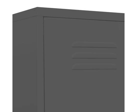 Dulap vestiar, negru, 35x46x180 cm, oțel, 7 image