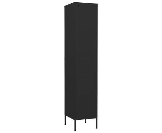 Dulap vestiar, negru, 35x46x180 cm, oțel, 5 image