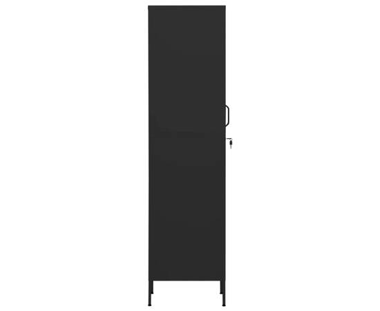 Dulap vestiar, negru, 35x46x180 cm, oțel, 4 image