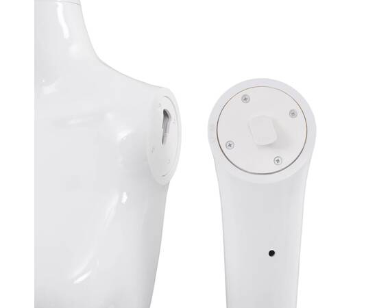 Corp manechin feminin, cu suport din sticlă, alb lucios, 175 cm, 10 image