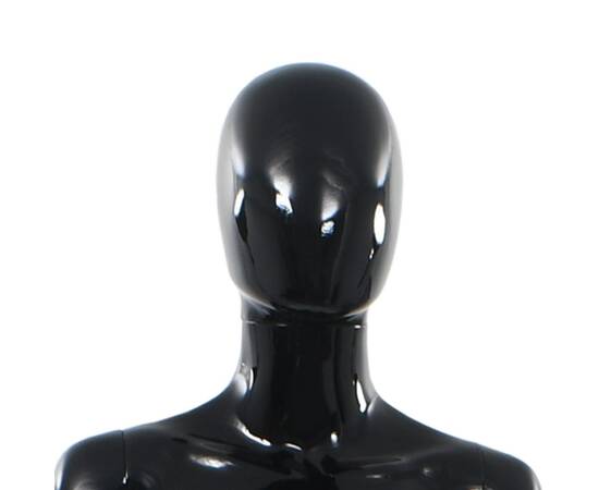 Corp manechin feminin, suport din sticlă, negru lucios, 175 cm, 9 image