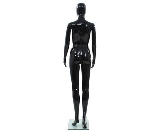 Corp manechin feminin, suport din sticlă, negru lucios, 175 cm, 5 image