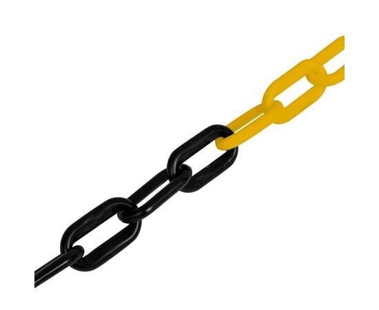 Lanț din plastic pentru semnalizare 30 m, galben și negru, 2 image