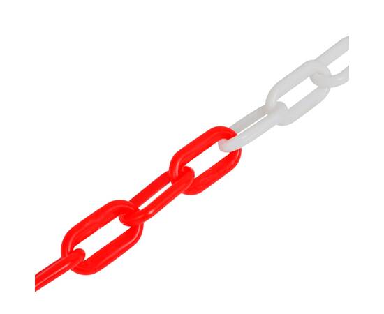 Lanț din plastic pentru semnalizare 30 m, roșu și alb, 2 image