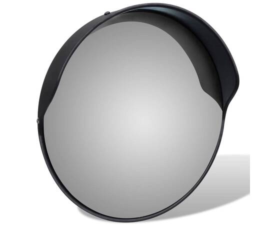 Oglindă de trafic convexă, negru, 30 cm, plastic pc, de exterior, 3 image