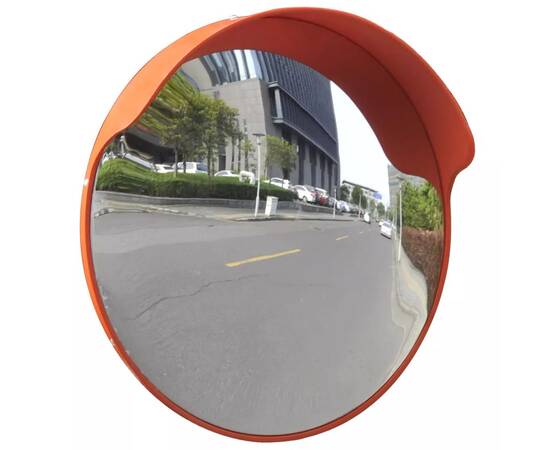 Oglindă de trafic convexă, portocaliu, 45 cm, plastic pc, de exterior, 2 image
