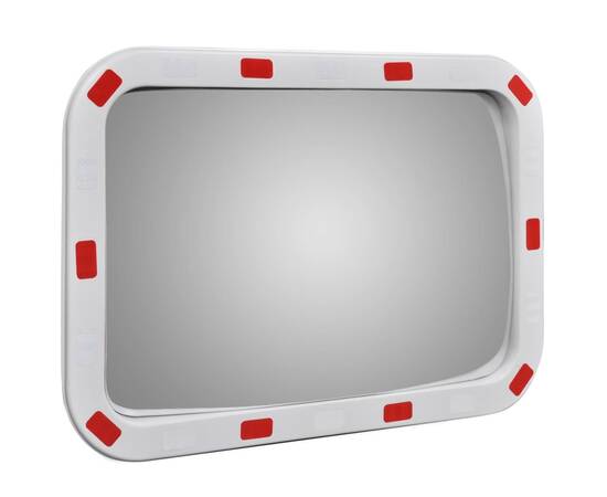 Oglindă de trafic convexă dreptunghiulară, 40 x 60 cm, cu reflectoare, 3 image