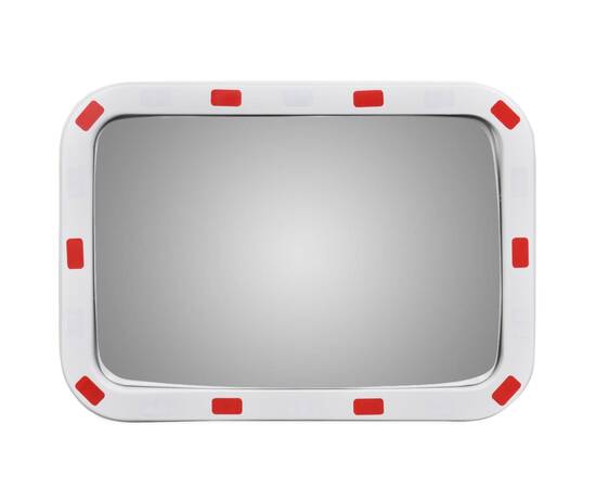 Oglindă de trafic convexă dreptunghiulară, 40 x 60 cm, cu reflectoare, 2 image