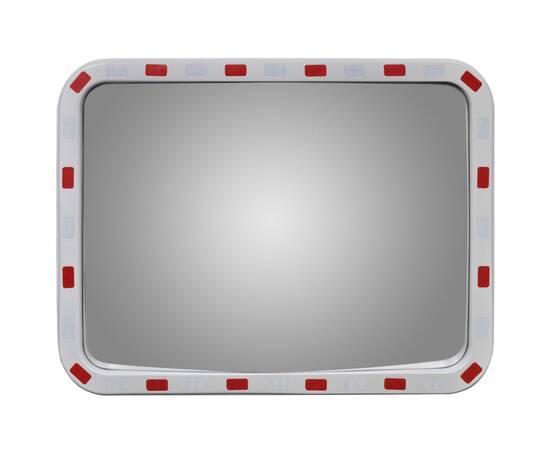 Oglindă de trafic convexă dreptunghiulară, 60 x 80 cm, cu reflectoare, 2 image