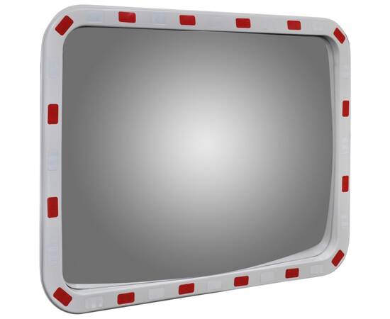 Oglindă de trafic convexă dreptunghiulară, 60 x 80 cm, cu reflectoare, 3 image