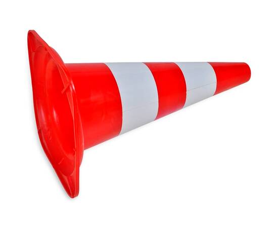 Set 10 conuri reflectorizante semnalizare rutieră, 50 cm, roșu și alb, 4 image
