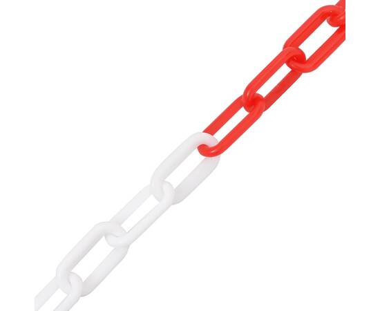Lanțuri de avertizare, roșu și alb, 100 m, Ø4 mm, plastic, 2 image