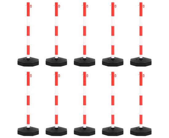 Set stâlp semnalizare trafic, cu lanț din plastic de 10 m, 2 image