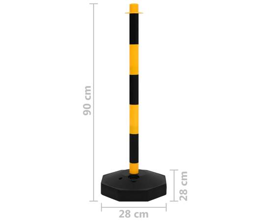 Set stâlp semnalizare trafic, cu lanț din plastic de 10 m, 9 image