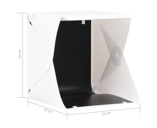 Cort foto cu led-uri pliabil, alb, 23 x 25 x 25 cm, 8 image