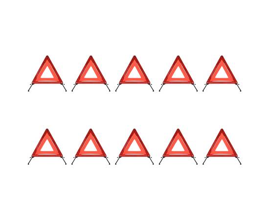 Triunghiuri avertisment trafic, 10 buc. roșu, 56,5x36,5x44,5 cm