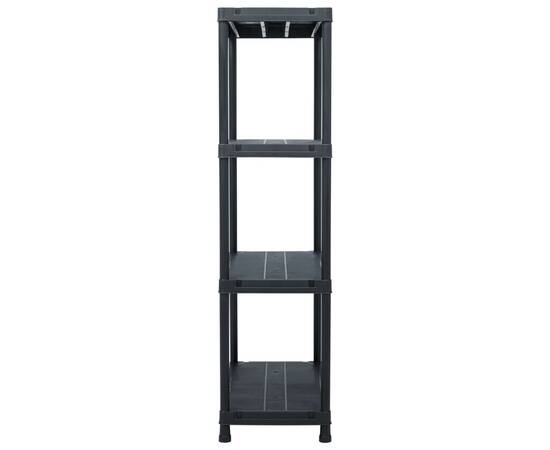 Rafturi de depozitare, 2 buc. negru, 60 x 30 x 138 cm plastic, 4 image