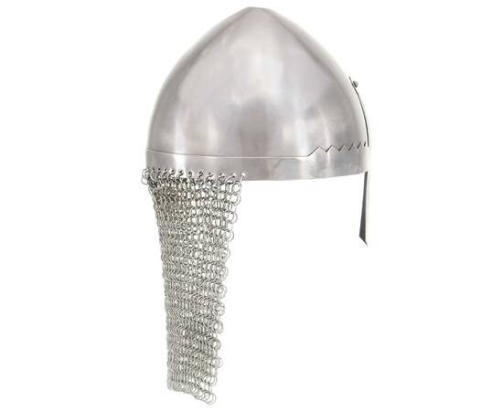Coif cavaler antichizat, jocuri pe roluri, argintiu, oțel, 3 image