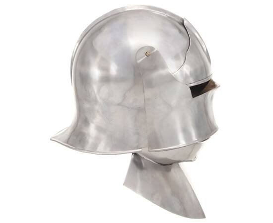 Coif cavaler medieval antic, jocuri de rol, argintiu, oțel, 4 image