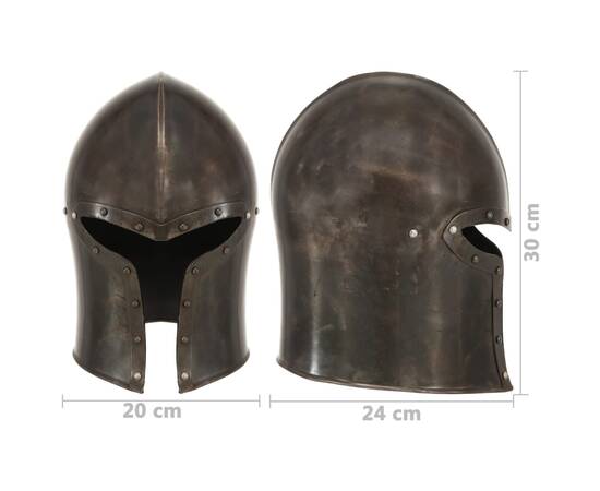 Coif cavaler medieval antic, jocuri pe roluri, argintiu, oțel, 8 image