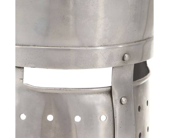 Coif cavaler medieval antic, jocuri pe roluri, argintiu, oțel, 5 image