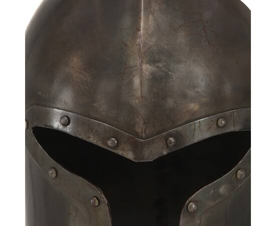 Coif cavaler medieval antic, jocuri pe roluri, argintiu, oțel, 2 image
