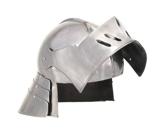 Coif cavaler medieval antichizat jocuri pe roluri argintiu oțel, 3 image