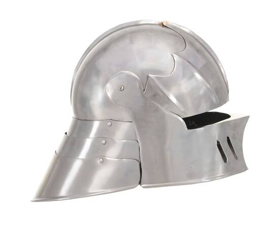 Coif cavaler medieval antichizat jocuri pe roluri argintiu oțel, 5 image